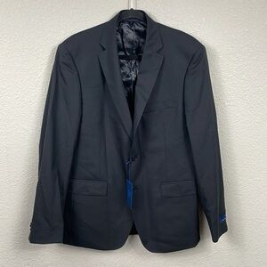 NWT JB Britches Wool Stretch Suit Jacket Blazer Black Career Business Sz 40R